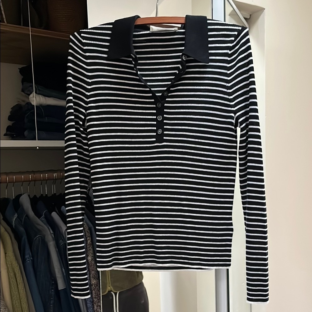 Everlane Ribbed Lightweight Wool Henley Polo